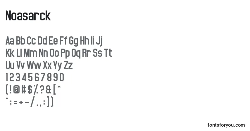 Czcionka Noasarck – alfabet, cyfry, specjalne znaki