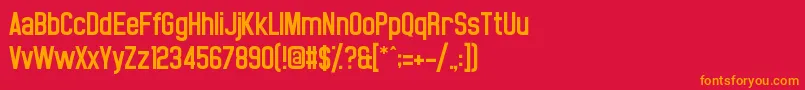 フォントNoasarck – 赤い背景にオレンジの文字