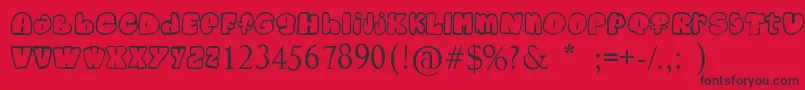 Child Font – Black Fonts on Red Background