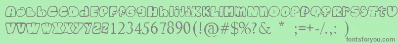 Child Font – Gray Fonts on Green Background