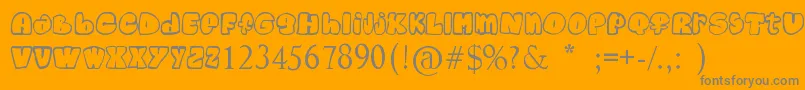 Child-Schriftart – Graue Schriften auf orangefarbenem Hintergrund