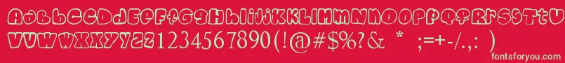 Child Font – Green Fonts on Red Background