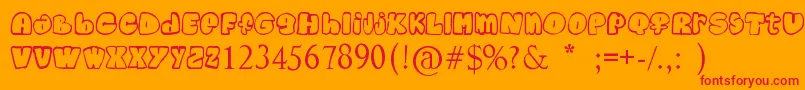 Child Font – Red Fonts on Orange Background