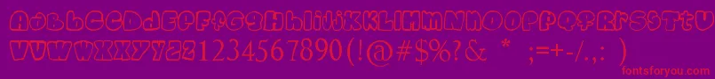 Child Font – Red Fonts on Purple Background