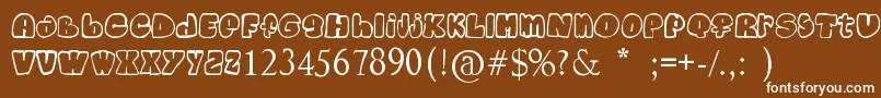 Child Font – White Fonts on Brown Background