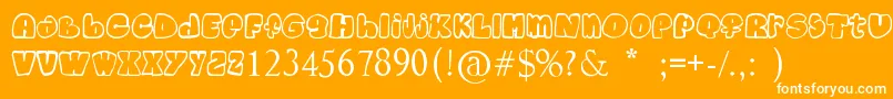 Child Font – White Fonts on Orange Background