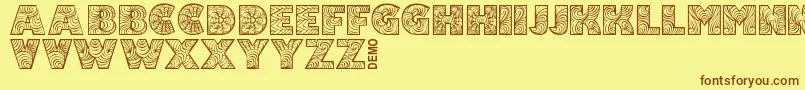 FonixDemo Font – Brown Fonts on Yellow Background