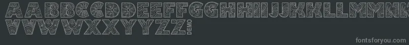 FonixDemo-fontti – harmaat kirjasimet mustalla taustalla
