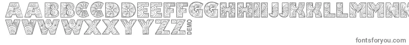 FonixDemo-fontti – harmaat kirjasimet valkoisella taustalla