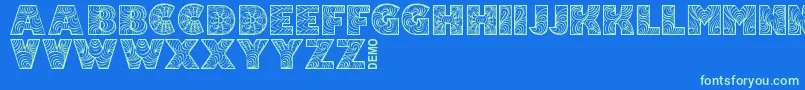 FonixDemo Font – Green Fonts on Blue Background