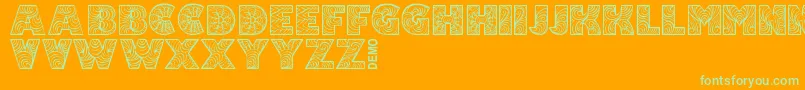 Шрифт FonixDemo – зелёные шрифты на оранжевом фоне