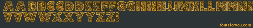 FonixDemo-Schriftart – Orangefarbene Schriften auf schwarzem Hintergrund