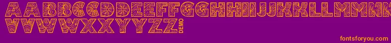 FonixDemo-Schriftart – Orangefarbene Schriften auf violettem Hintergrund