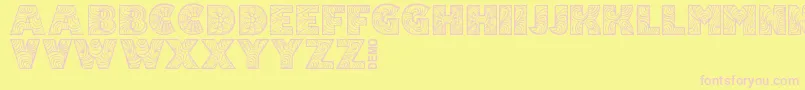 FonixDemo-fontti – vaaleanpunaiset fontit keltaisella taustalla