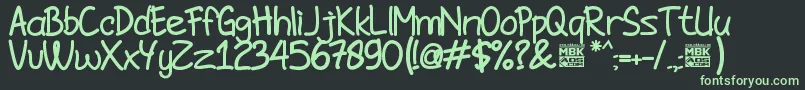 JombloNgenesBold-fontti – vihreät fontit mustalla taustalla