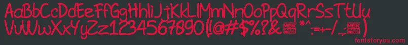 JombloNgenesBold Font – Red Fonts on Black Background