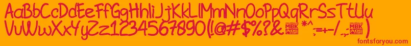 JombloNgenesBold Font – Red Fonts on Orange Background