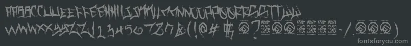 フォントVancejacksonRegular – 黒い背景に灰色の文字