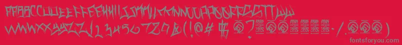 VancejacksonRegular Font – Gray Fonts on Red Background