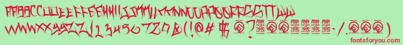 VancejacksonRegular Font – Red Fonts on Green Background
