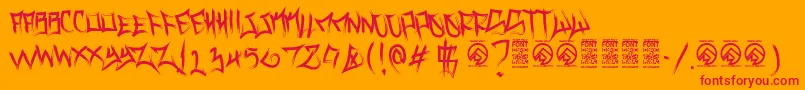 VancejacksonRegular Font – Red Fonts on Orange Background