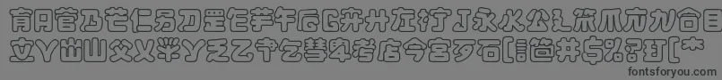 フォントMaximageJululuOutline – 黒い文字の灰色の背景