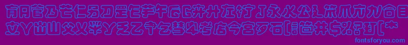 MaximageJululuOutline-fontti – siniset fontit violetilla taustalla