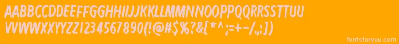 Karmakooma Font – Pink Fonts on Orange Background