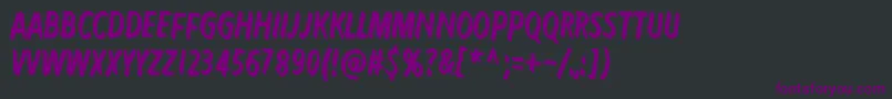 Czcionka Karmakooma – fioletowe czcionki na czarnym tle