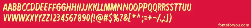 Karmakooma Font – Yellow Fonts on Red Background