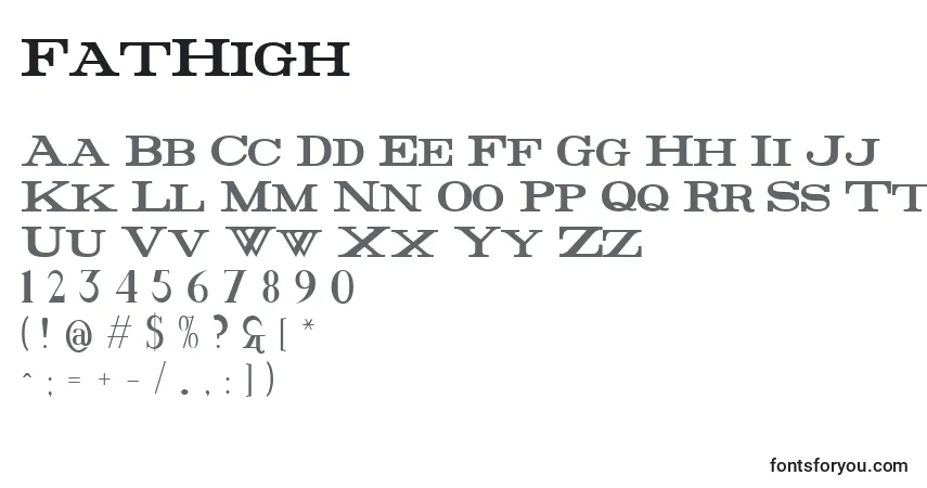 FatHigh Font – alphabet, numbers, special characters