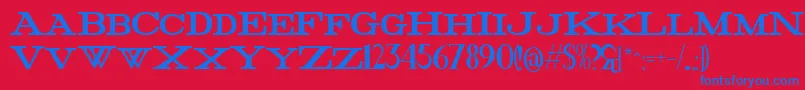 FatHigh-Schriftart – Blaue Schriften auf rotem Hintergrund