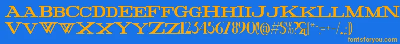 FatHigh Font – Orange Fonts on Blue Background