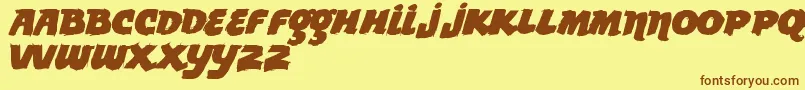 Czcionka Vtkslemondrop – brązowe czcionki na żółtym tle