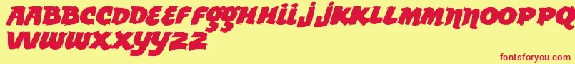 Czcionka Vtkslemondrop – czerwone czcionki na żółtym tle
