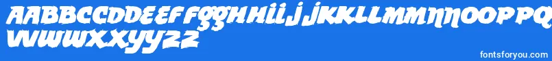 Czcionka Vtkslemondrop – białe czcionki na niebieskim tle