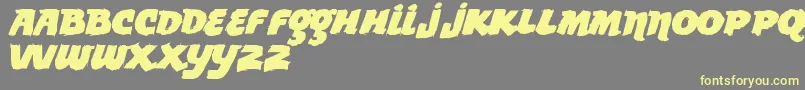 Vtkslemondrop-Schriftart – Gelbe Schriften auf grauem Hintergrund