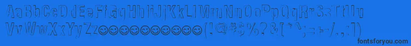 NewsideFpOutlineAlternate Font – Black Fonts on Blue Background