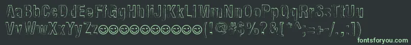NewsideFpOutlineAlternate Font – Green Fonts on Black Background