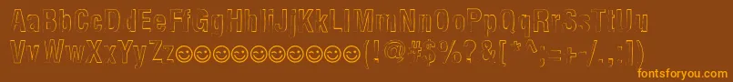NewsideFpOutlineAlternate Font – Orange Fonts on Brown Background