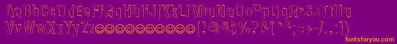 NewsideFpOutlineAlternate Font – Orange Fonts on Purple Background
