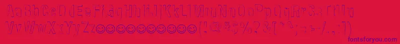 NewsideFpOutlineAlternate-Schriftart – Violette Schriften auf rotem Hintergrund