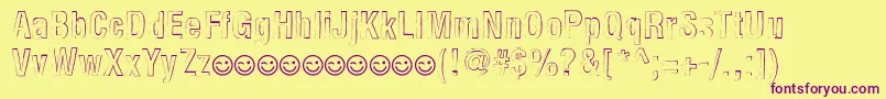NewsideFpOutlineAlternate Font – Purple Fonts on Yellow Background