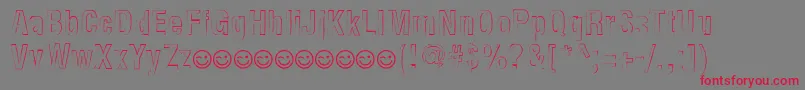 NewsideFpOutlineAlternate Font – Red Fonts on Gray Background