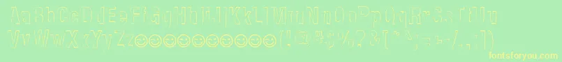 NewsideFpOutlineAlternate Font – Yellow Fonts on Green Background