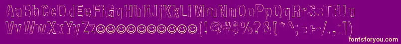 NewsideFpOutlineAlternate Font – Yellow Fonts on Purple Background