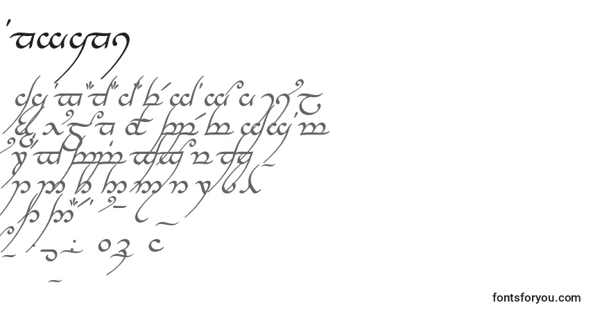 A fonte Tngani – alfabeto, números, caracteres especiais