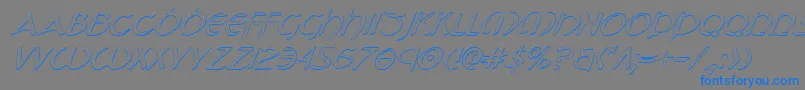 Tristramsi-Schriftart – Blaue Schriften auf grauem Hintergrund