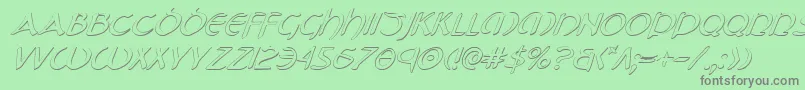 フォントTristramsi – 緑の背景に灰色の文字