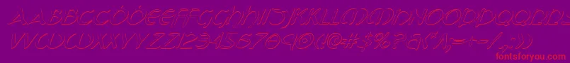 Tristramsi-Schriftart – Rote Schriften auf violettem Hintergrund